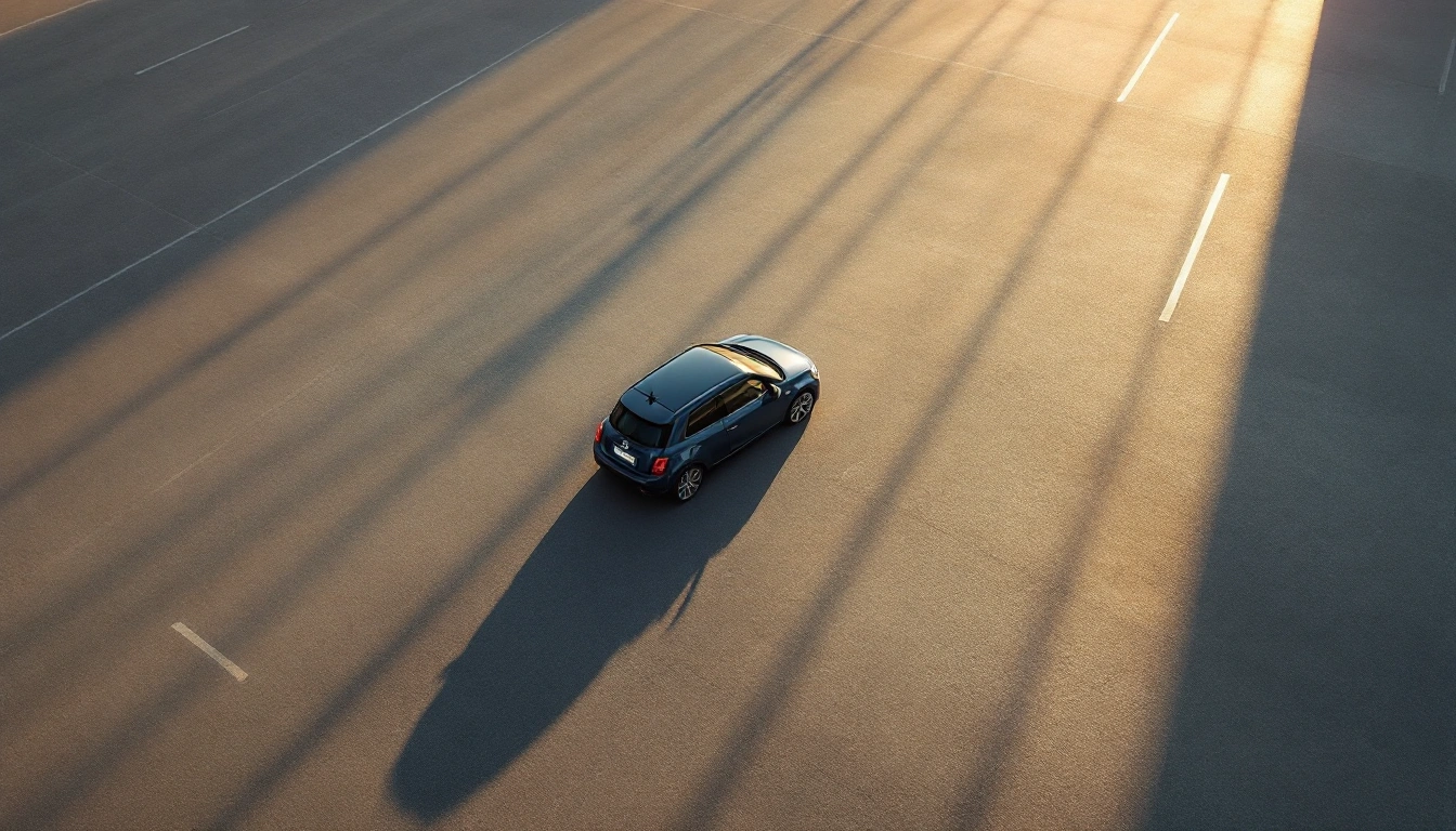 A small compact car alone in a wide empty car park at sunrise — The Cheapest Way to Rent a Car in 2026 (Honest Guide)