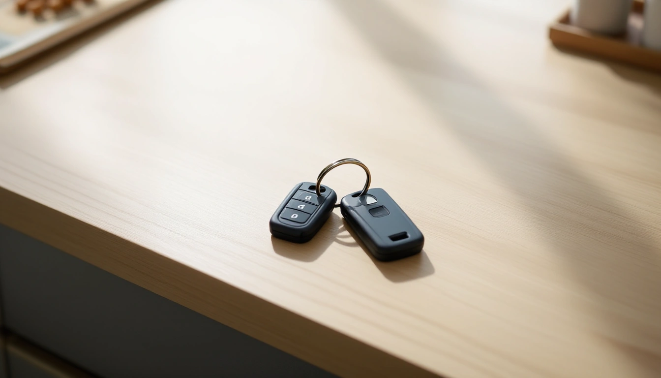 A set of plain car keys resting on a bare wooden counter — No Deposit Car Rental: Is It Real and Who Offers It?