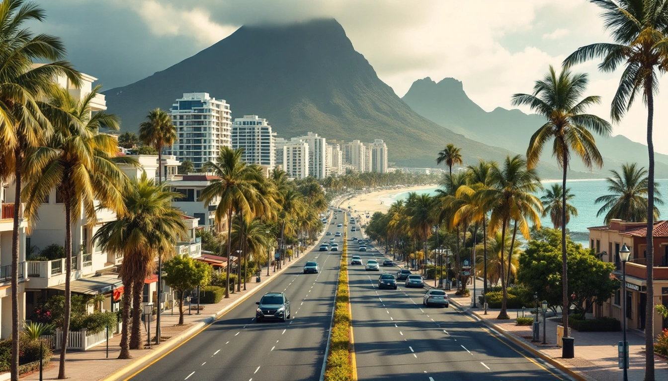 A palm-lined city boulevard running toward a volcanic headland — Do You Need a Car in Honolulu?