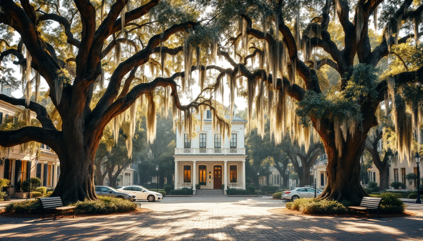 A quiet square shaded by live oaks draped in Spanish moss — Do You Need a Car in Savannah?