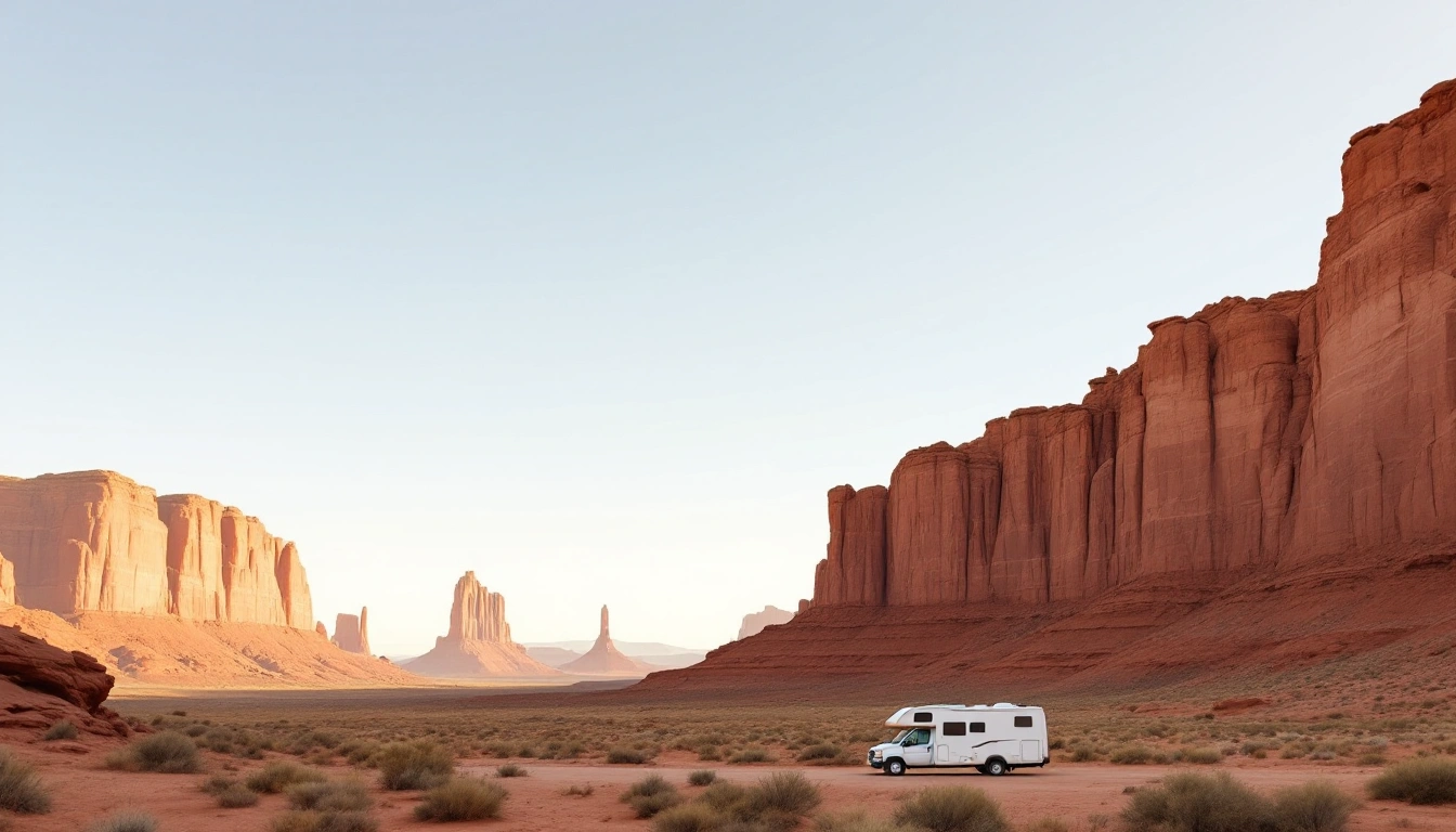 A camper van parked among red sandstone canyon formations — Camper Van Rental in Utah: The Mighty Five Parks in One Loop
